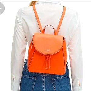 Kate Spade Leila Medium Flap Backpack 🎒 Orange 🍊